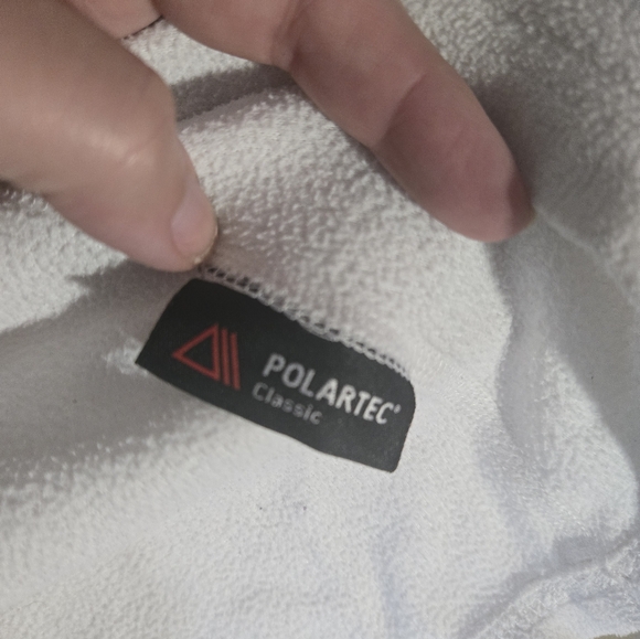 North Face 1/4 zip fleece pullover polartec lightweight Sweatshirt winter white - Picture 9 of 11